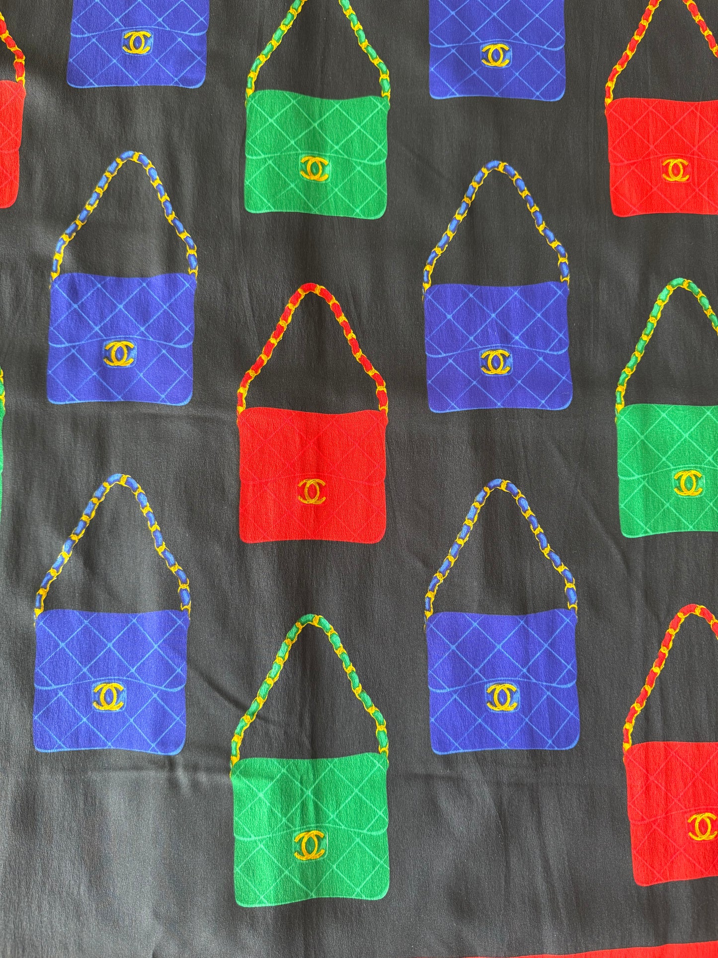 CHANEL SILK SCARF 'MATELASSE CLASSIC FLAP'
