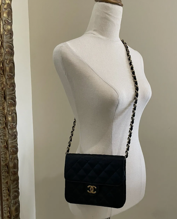 CHANEL SATIN CROSSBODY BAG