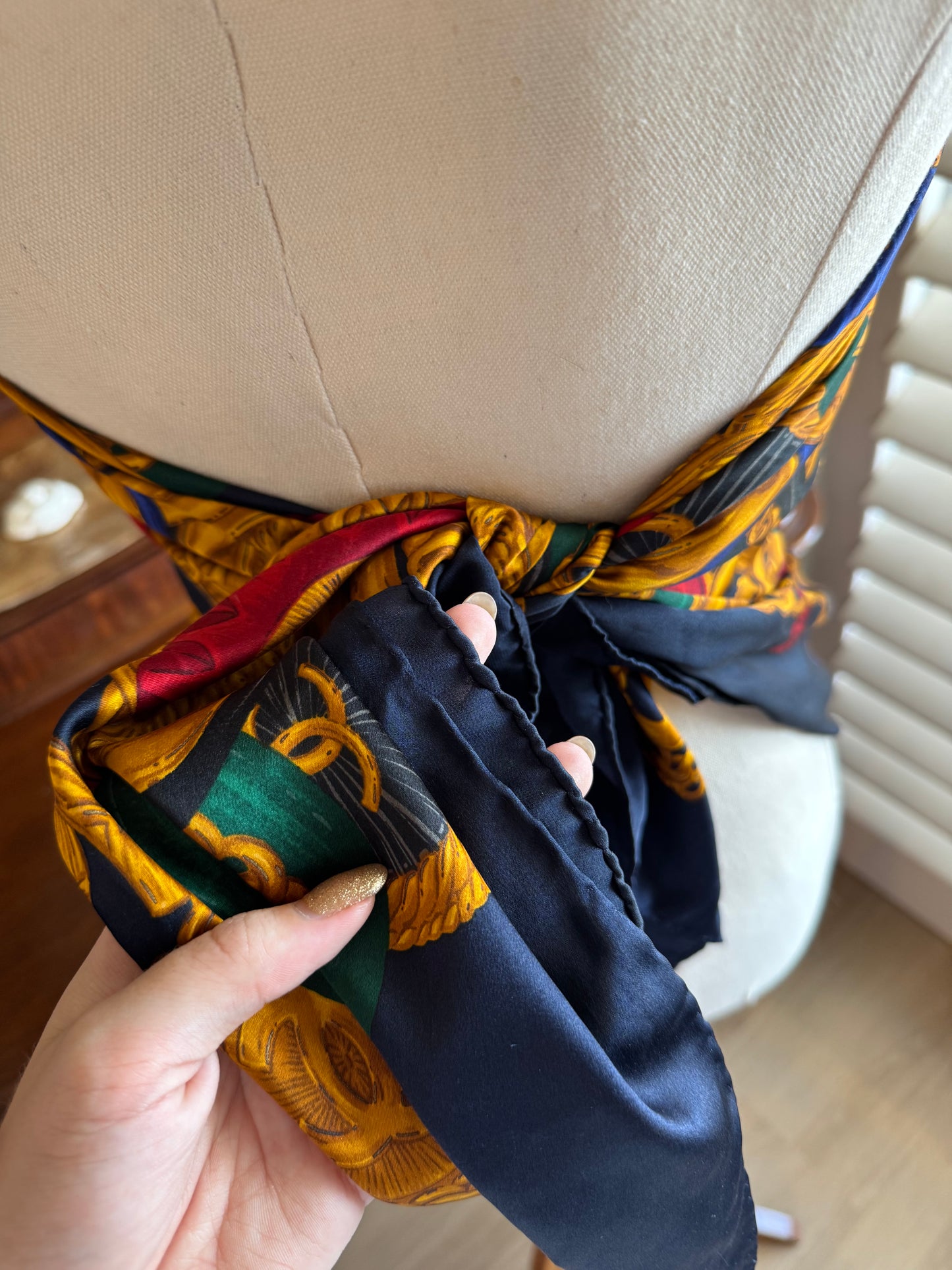 CHANEL MEDALLION SILK SCARF