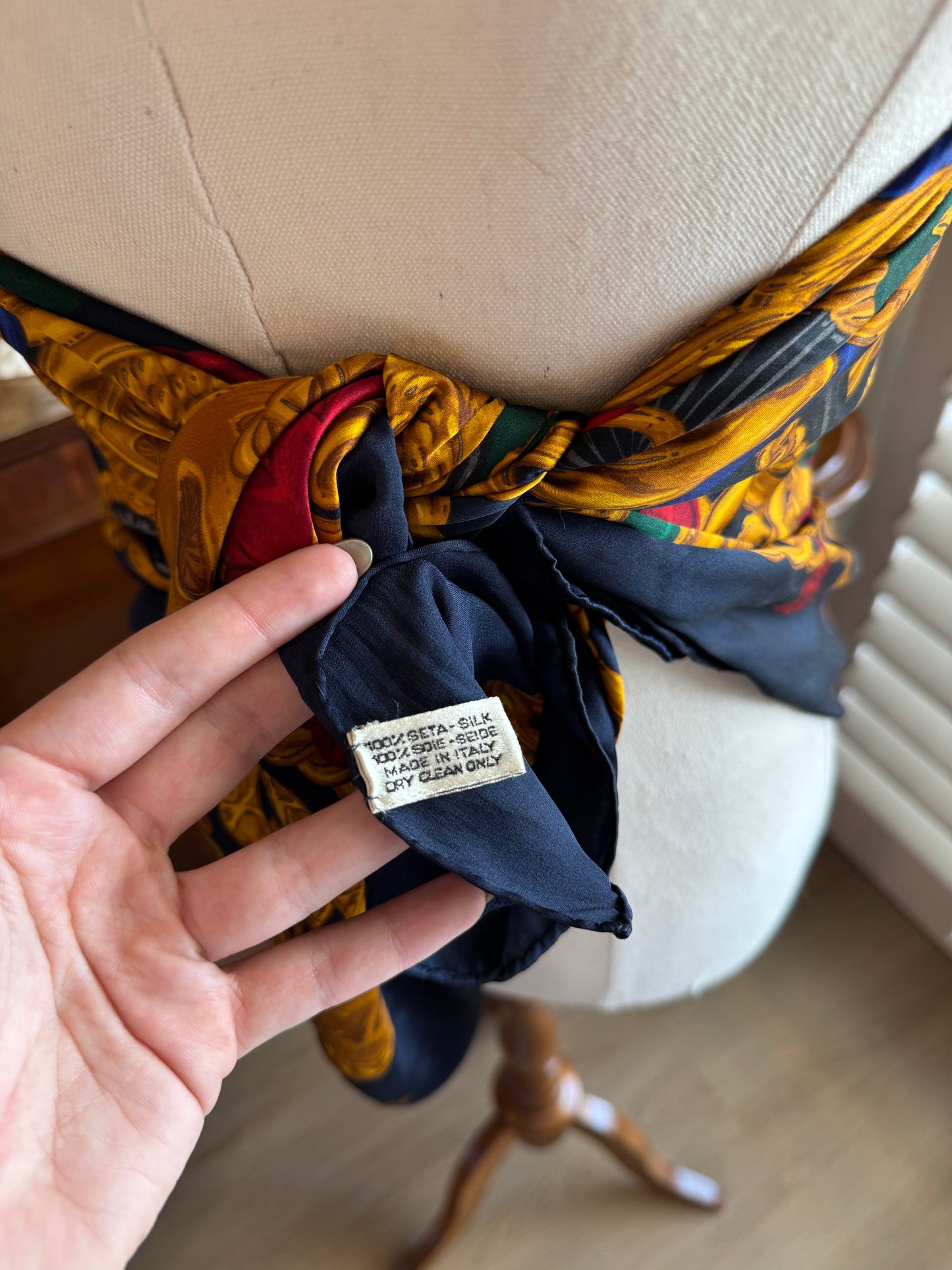 CHANEL MEDALLION SILK SCARF