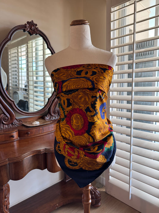 CHANEL MEDALLION SILK SCARF