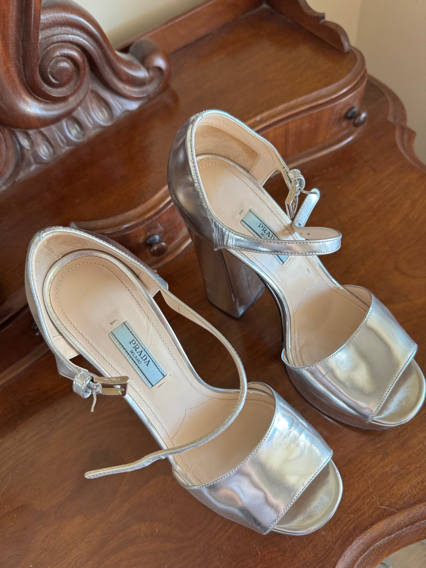 PRADA PLATFORM PUMPS SIZE 38